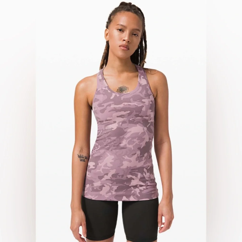 NWT Lululemon Cool Racerback || *Nulu Incognito Camo Pink Taupe Multi - Picture 2 of 8